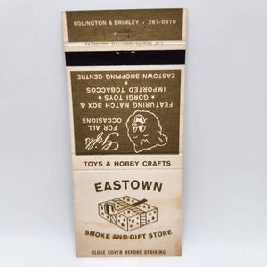 Vintage Matchbook Eastown Smoke & Gift Store Eglington Brimley Toronto Ontario C